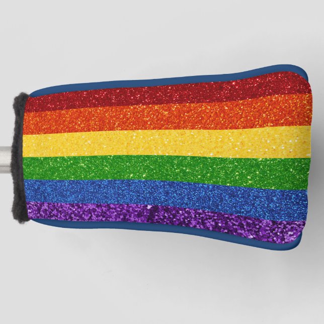 LGBT Glitter Rainbow Pride Flag Golf Head Cover (Front)