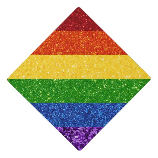 LGBT Glitter Rainbow Pride Flag Graduation Cap Topper | Zazzle