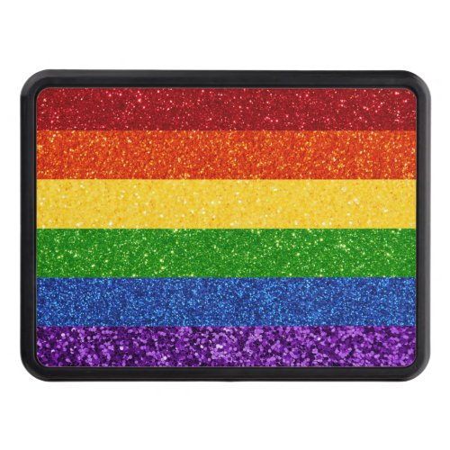 LGBT Glitter Rainbow Pride Flag Hitch Cover