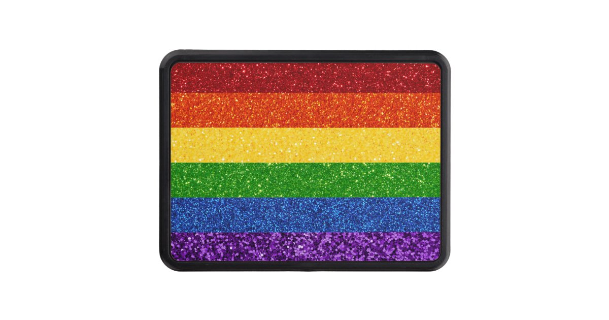 LGBT Glitter Rainbow Pride Flag Hitch Cover | Zazzle