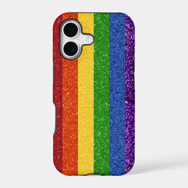 LGBT Glitter Rainbow Pride Flag Iphone Case (Back)