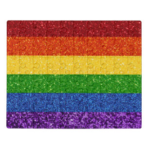LGBT Glitter Rainbow Pride Flag Jigsaw Puzzle