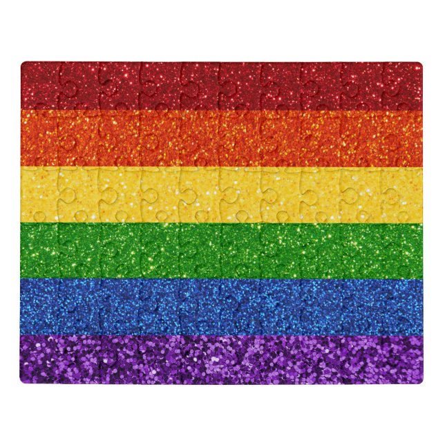 LGBT Glitter Rainbow Pride Flag Jigsaw Puzzle (Puzzle Horizontal)