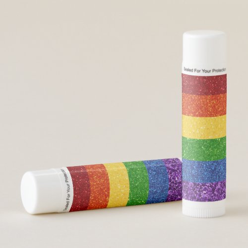 LGBT Glitter Rainbow Pride Flag Lip Balm