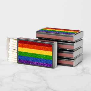 LGBT Glitter Rainbow Pride Flag Matchboxes