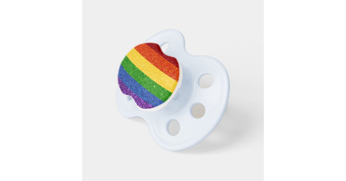 LGBT Glitter Rainbow Pride Flag Pacifier | Zazzle