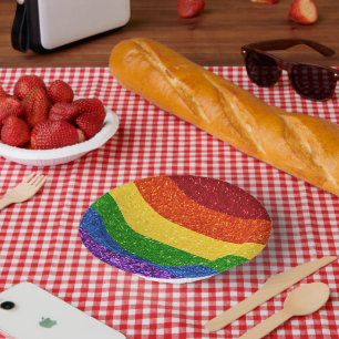 LGBT Glitter Rainbow Pride Flag Paper Bowls