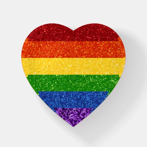 LGBT Glitter Rainbow Pride Flag Paperweight