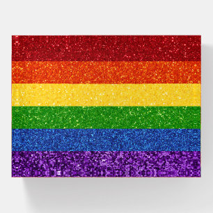 LGBT Glitter Rainbow Pride Flag Paperweight