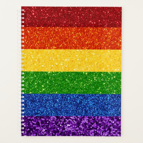 LGBT Glitter Rainbow Pride Flag Planner