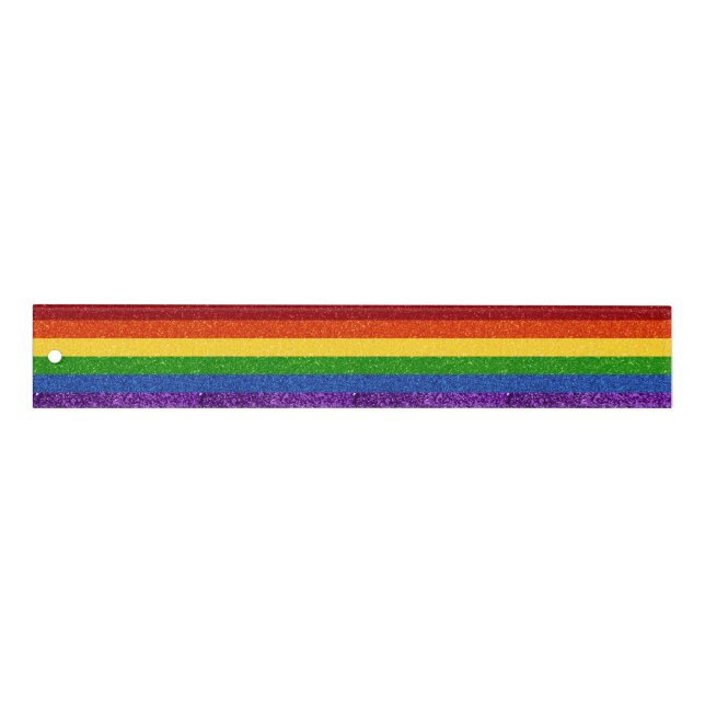 LGBT Glitter Rainbow Pride Flag Ruler (Front)