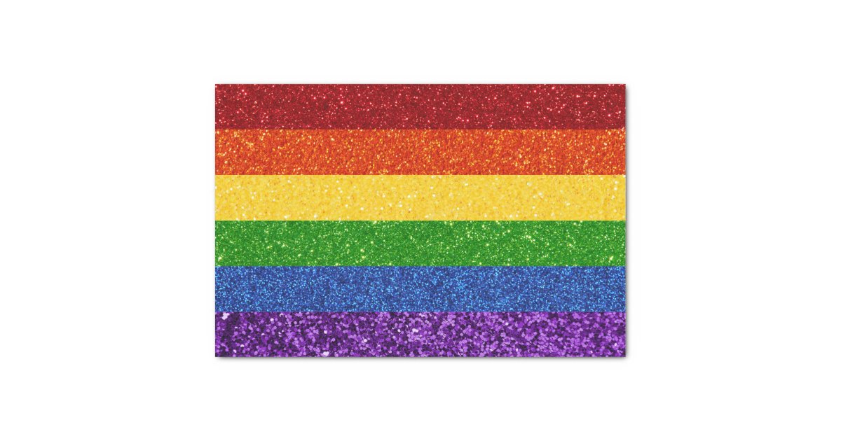 LGBT Glitter Rainbow Pride Flag Tissue Paper | Zazzle