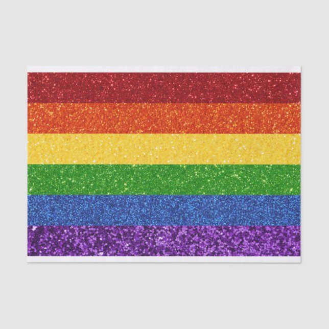 LGBT Glitter Rainbow Pride Flag Tissue Paper (Front)