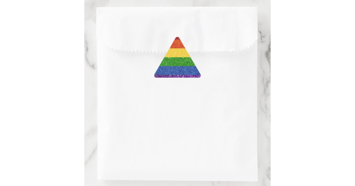 LGBT Glitter Rainbow Pride Flag Triangle Sticker | Zazzle
