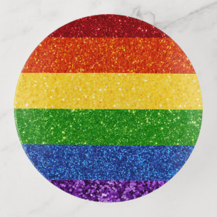 LGBT Glitter Rainbow Pride Flag Trinket Tray