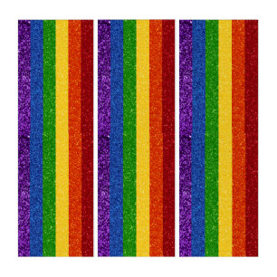 LGBT Glitter Rainbow Pride Flag Triptych