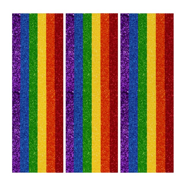 LGBT Glitter Rainbow Pride Flag Triptych (Front)