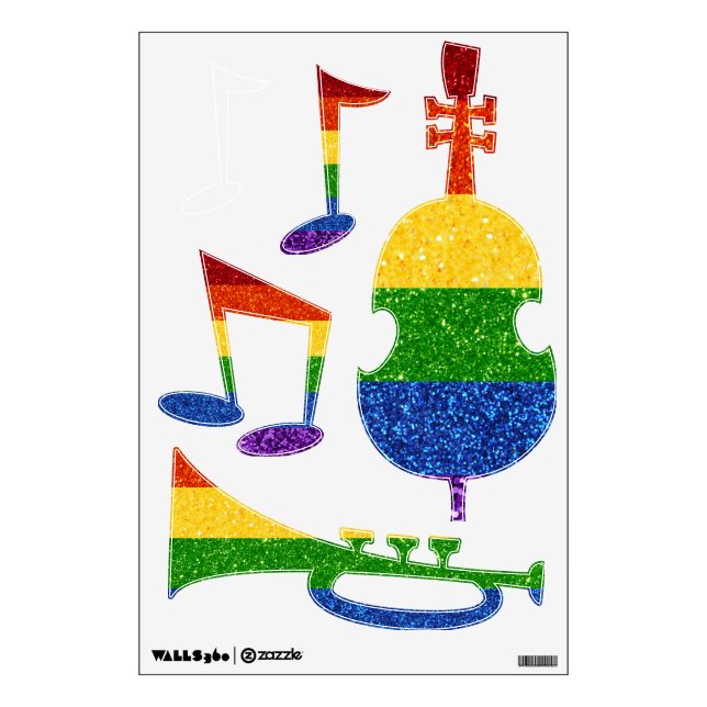 LGBT Glitter Rainbow Pride Flag Wall Decal (Front)