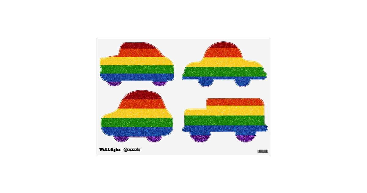 LGBT Glitter Rainbow Pride Flag Wall Decal | Zazzle