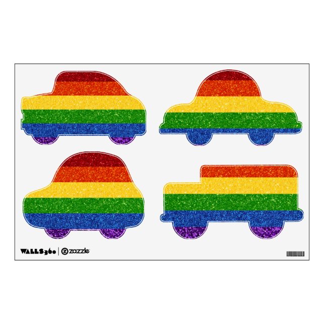 LGBT Glitter Rainbow Pride Flag Wall Decal (Front)