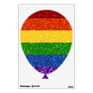 LGBT Glitter Rainbow Pride Flag Wall Decal