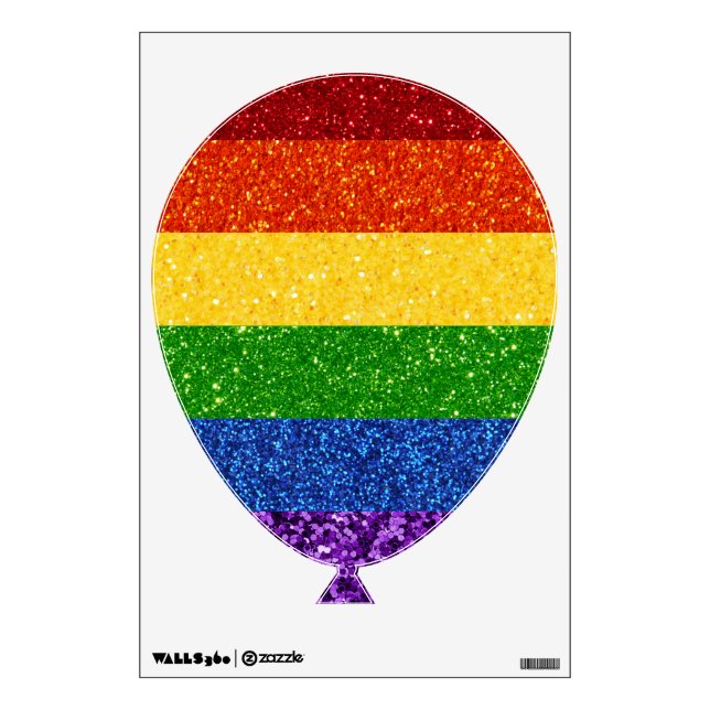 LGBT Glitter Rainbow Pride Flag Wall Decal (Front)