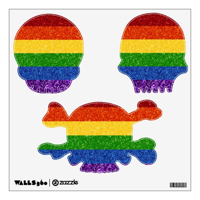 LGBT Glitter Rainbow Pride Flag Wall Decal (Front)