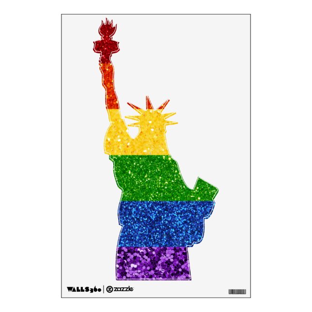 LGBT Glitter Rainbow Pride Flag Wall Decal (Front)