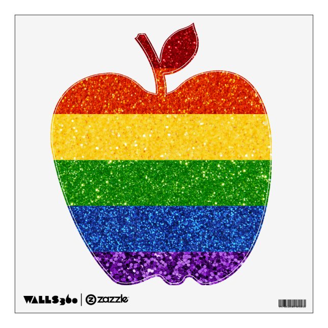 LGBT Glitter Rainbow Pride Flag Wall Decal (Front)