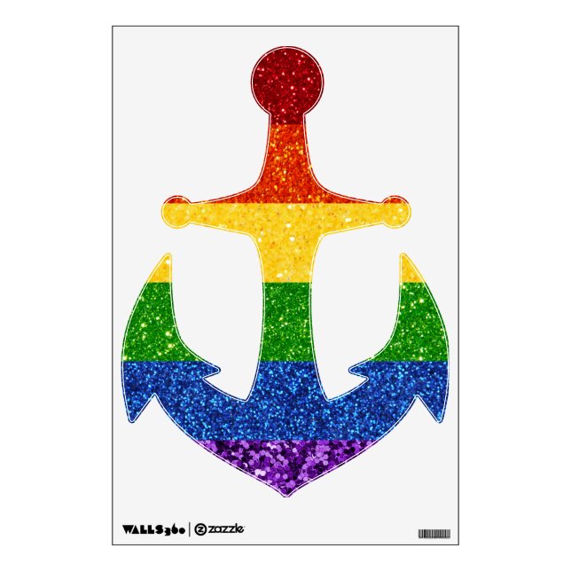LGBT Glitter Rainbow Pride Flag Wall Decal (Front)