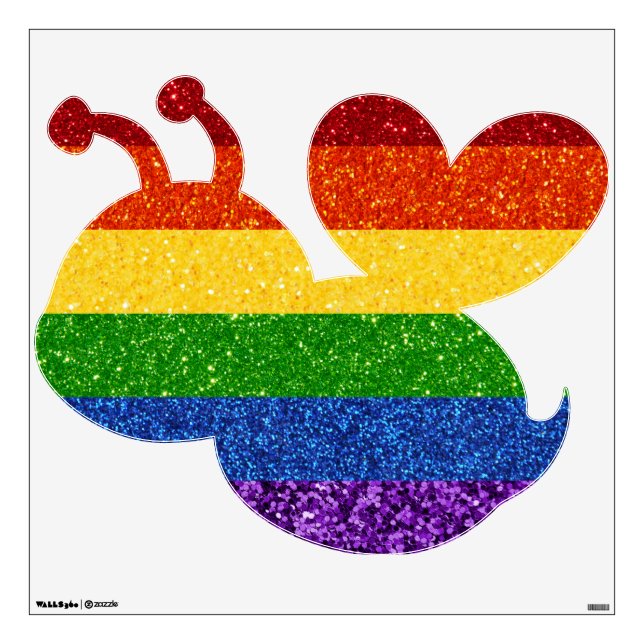 LGBT Glitter Rainbow Pride Flag Wall Decal (Front)