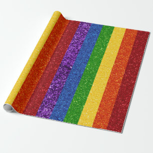 LGBT Glitter Rainbow Pride Flag Wrapping Paper