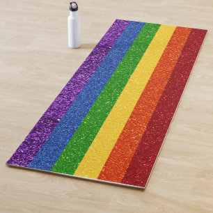 LGBT Glitter Rainbow Pride Flag Yoga Mat