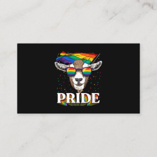 LGBT Goat Gay Pride LGBTQ Rainbow Flag Sunglasses  Business Card