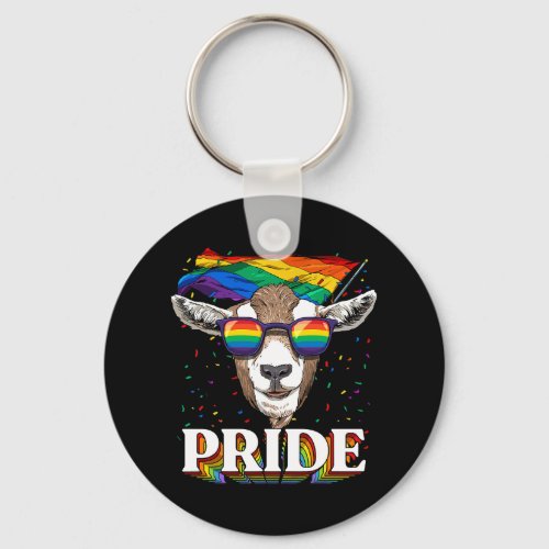 LGBT Goat Gay Pride LGBTQ Rainbow Flag Sunglasses  Keychain