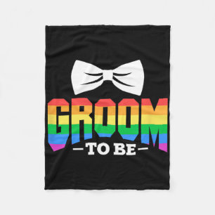 Lgbt Groom To Be Gay Lesbian Stag Party Rainbow Fleece Blanket