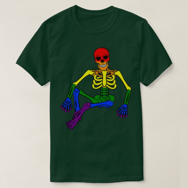 Lgbt Halloween Costume Gay Skeleton Queer Pride Ra T-Shirt (Design Front)