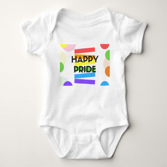 LGBT 'Happy Pride' Baby grow Baby Bodysuit (Front)