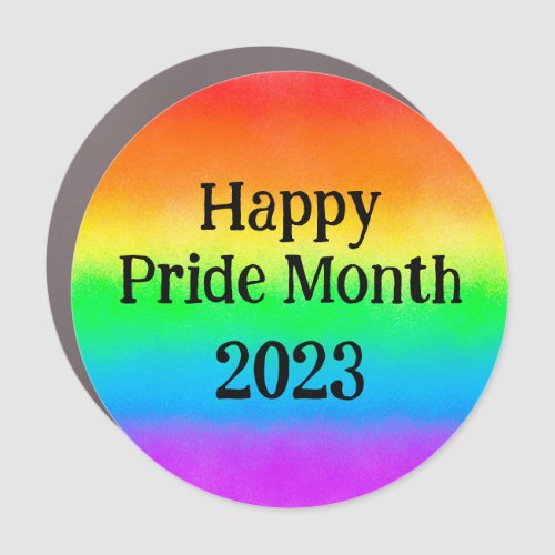 LGBT Happy Pride Month Custom Year  Rainbow Flag Car Magnet