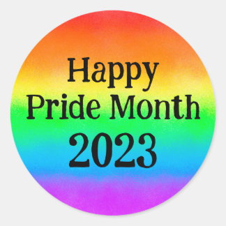 LGBT Happy Pride Month Quote Custom Year | Rainbow Classic Round Sticker