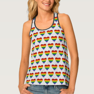 LGBT Heart Pride Flag Glitter Tank Top
