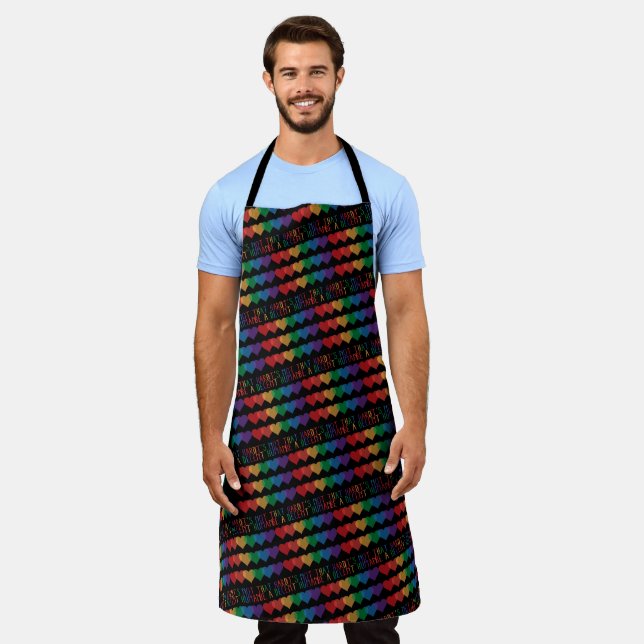 LGBT Heart Retro Be A Decent Human It's Not That Apron (Worn)