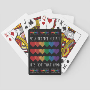 LGBT Heart Retro Be A Decent Human It's Not That Poker Cards