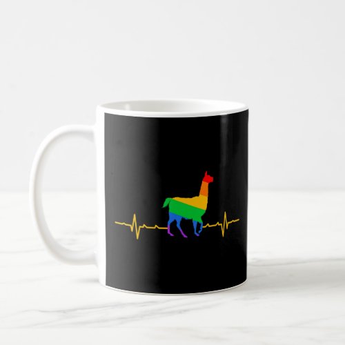 Lgbt Heartbeat Llama Lover Men And Women  Coffee Mug