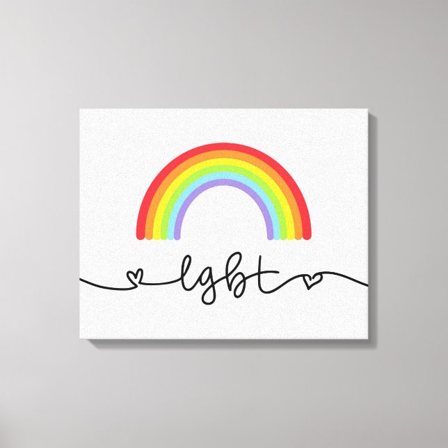 LGBT Hearts & Rainbows Canvas Print (Front)