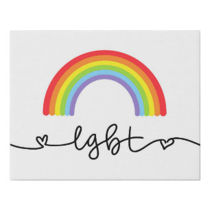 LGBT Hearts & Rainbows Faux Canvas Print