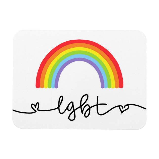 LGBT Hearts & Rainbows Magnet (Horizontal)