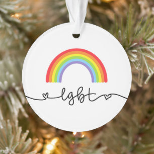 LGBT Hearts & Rainbows Ornament