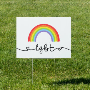 LGBT Hearts & Rainbows Sign