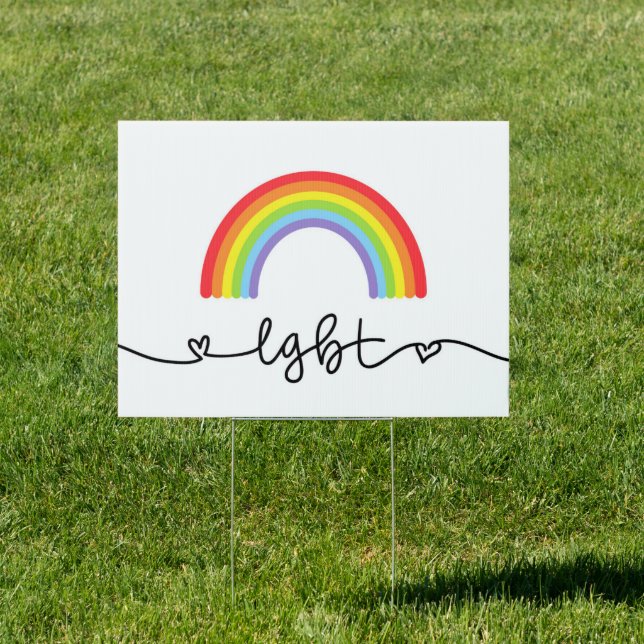 LGBT Hearts & Rainbows Sign (Insitu)